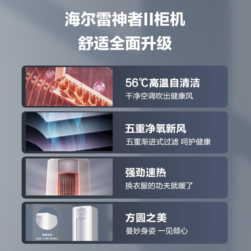 海尔（Haier）新风空调柜机冷暖变频新一级客厅空调双动力新风 智享3匹KFR-72LW/28LBC81U1