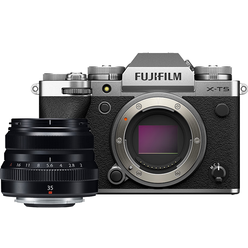 FUJIFILM X-T5/XT5 Mirrorless Camera Kit (XF35mm F2) 40.2MP 7-Stop 5-Axis Image Stabilization 6K30P Classic Mechanical Dials Silver