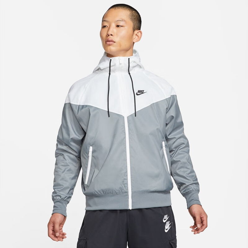 NIKE Men's Spring And Summer Woven Hooded Jacket, Sports Casual, DA0002-135 White XL 4