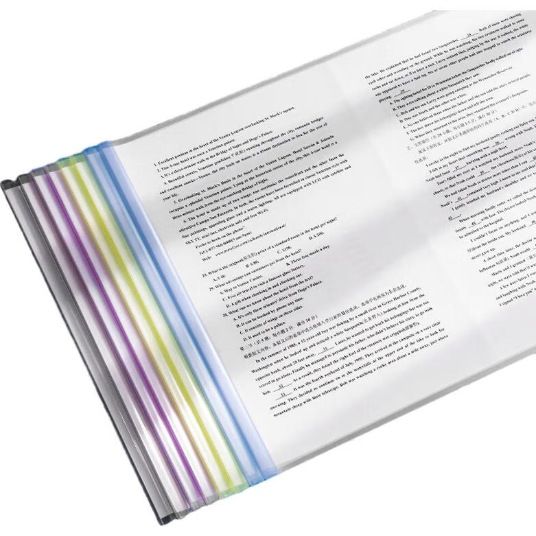 Deli School Supplies, 5 Pieces of 8mm/A3 Water Drop-Shaped Lever Arch Files, Colorful Semi-Transparent Pull Rod Files, Report Covers, Resume Covers, 5861 Single Color Random