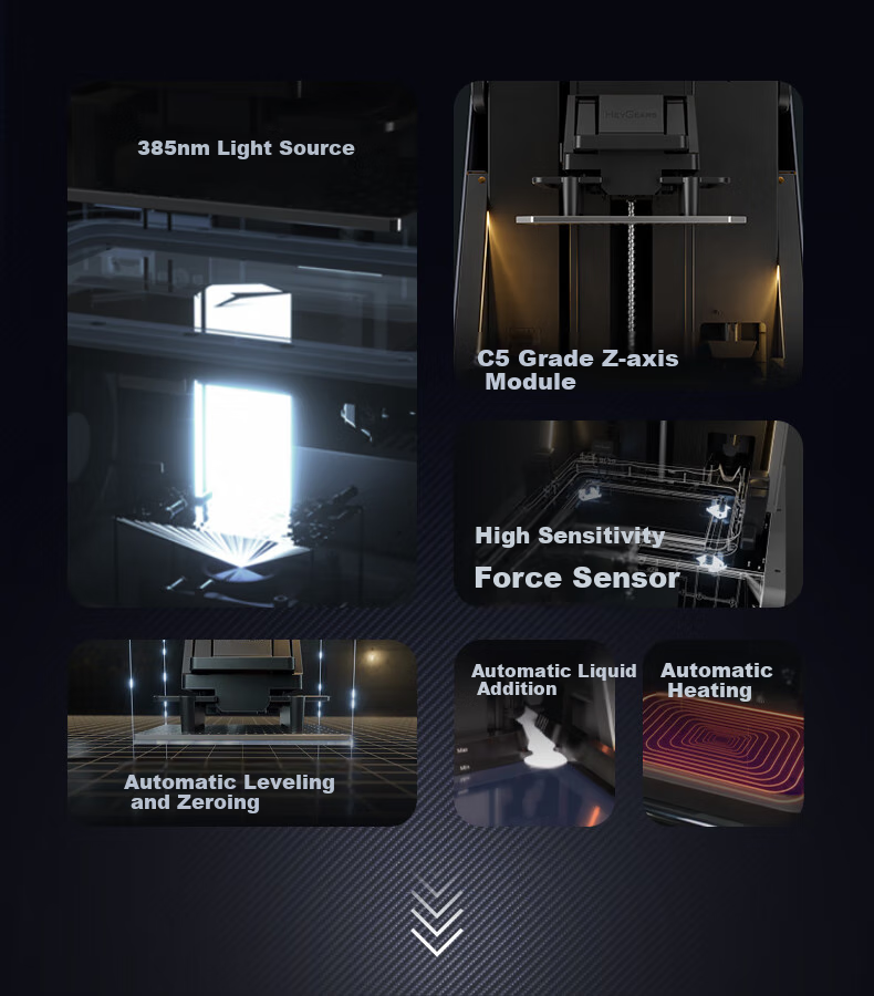 HEYGEARS Blackge Reflex Light Curing 3D Printer, Large Build Volume, Desktop Home Use, High Precision Fast 3D Printing, Consumer-Level, Action Figure Model 2