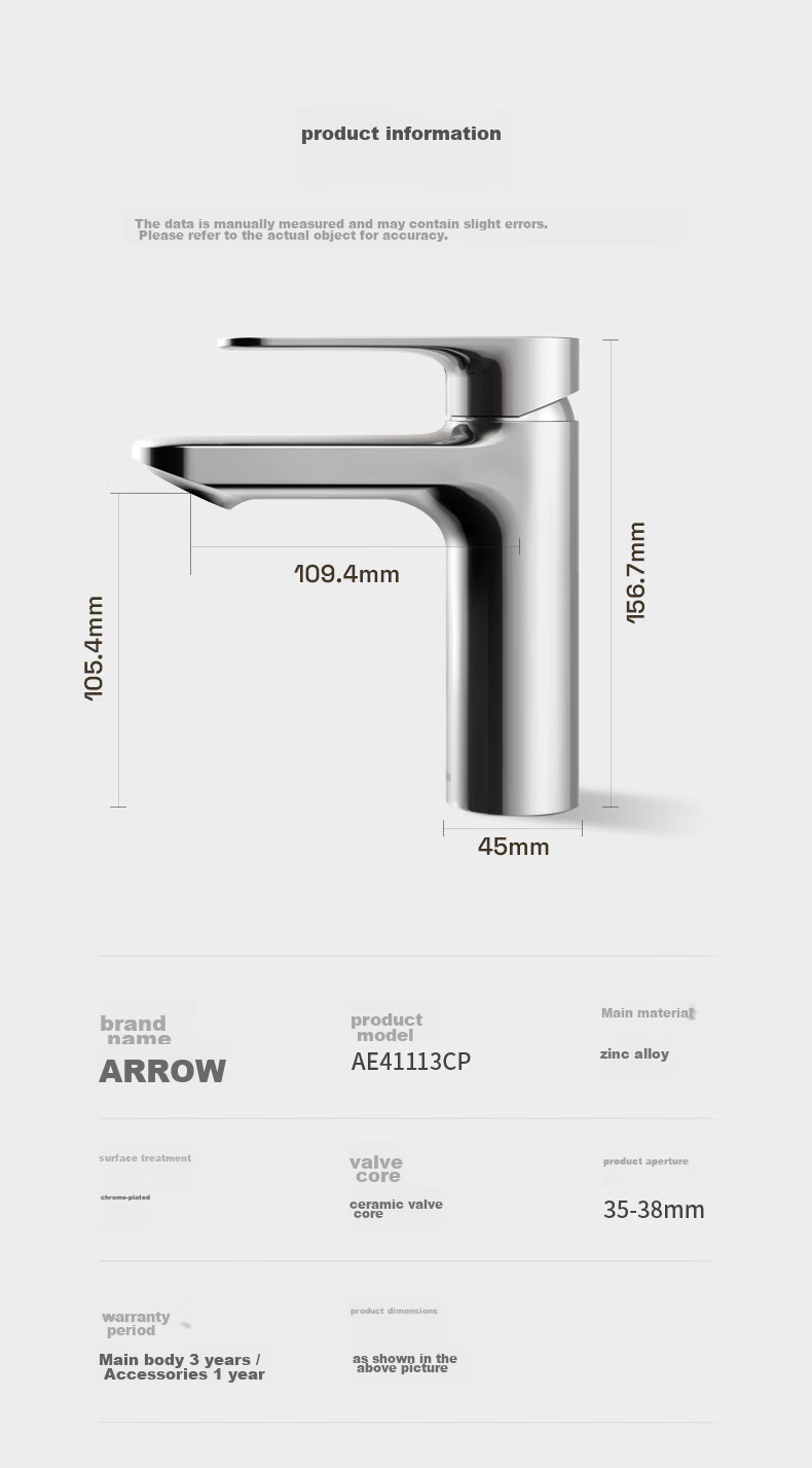 ARROW Bathroom Basin Faucet Cold and Hot Water Mixer AE41108MSS 14