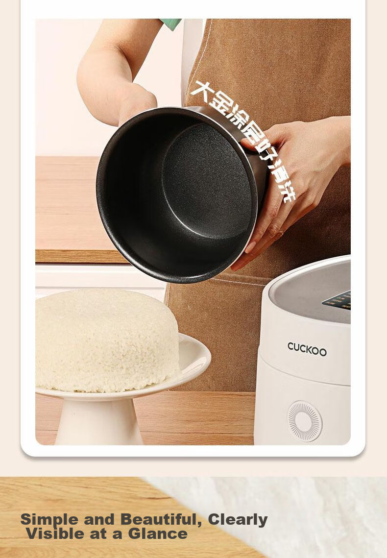 CUCKOO Korean Brand Multi-Functional Steaming And Cooking Baby Food Maker, Small Programmable White Micro-Pressure Rice Cooker, 1.5L Capacity for 1-2 People, CR-0375FW 8