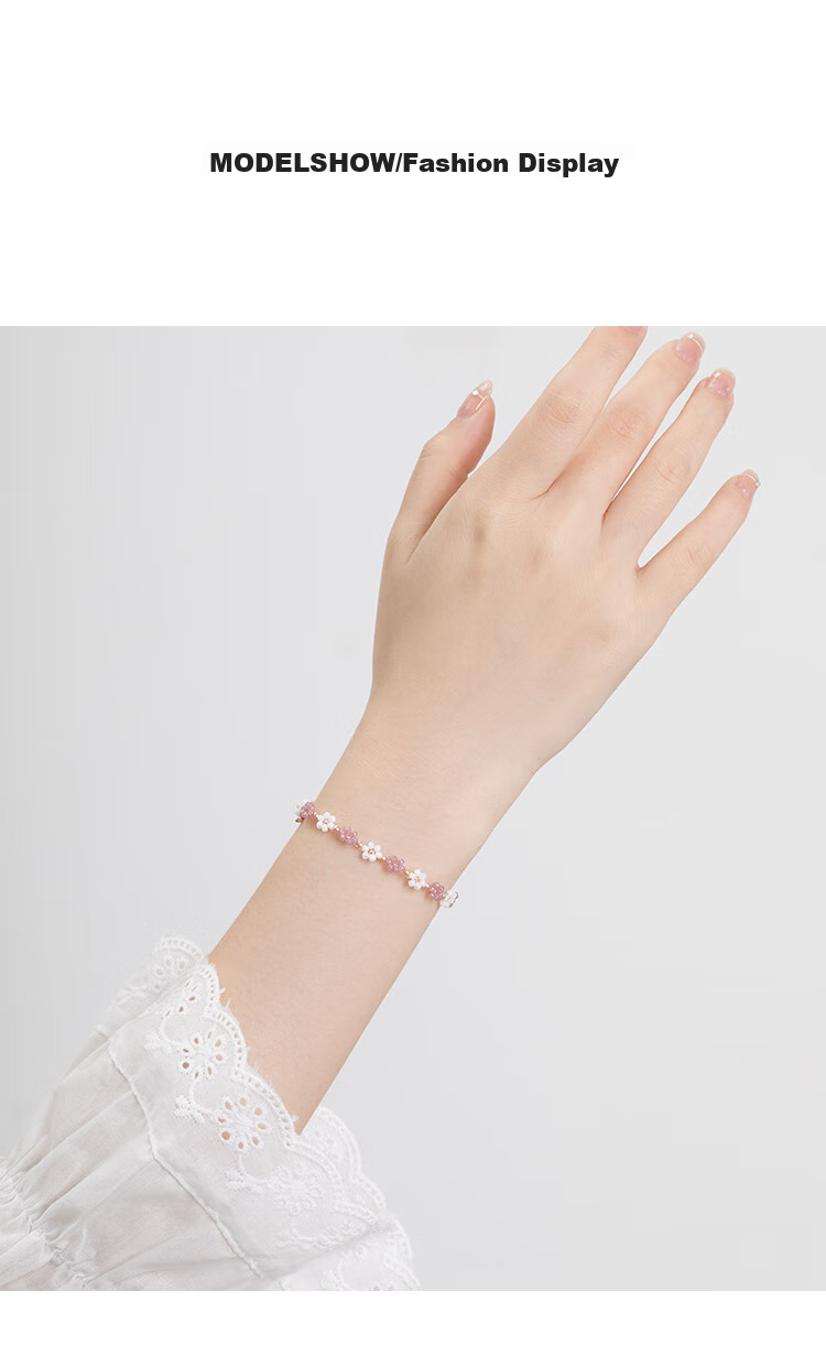 Clect Small Flower Bracelet for Women, New Chinese Style National Trend Student Accessory, Fresh Cord Jewelry, Fashionable Birthday Gift for Girlfriend 3