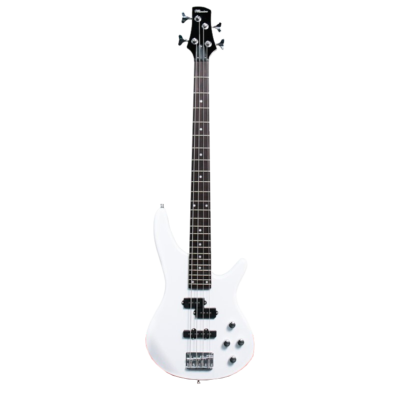 Minsine IB4 Four-String Bass/milky White, Electric Bass Guitar for Beginners, Entry-Level Professional Performance Rock Instrument