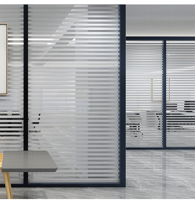 Modouyu Frosted Privacy Window Film, Anti-Peeping Film for Windows, 0.9*2 Meters, Striped Office-Specific Door And Window Partition Film 10