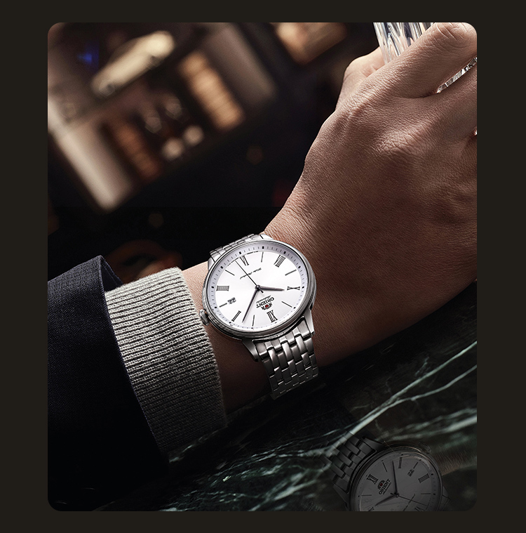 ORIENT Men's Automatic Mechanical Watch with Dual Lions, Fashionable Business Style with Transparent Case Back, Japanese/Korean Design, Birthday Gift AC0J02 2