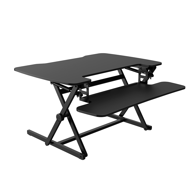 Loctek Standing Desk Converter, Height Adjustable Office Desk, Alternating Standing And Sitting Home Use Foldable Table, M2M Elegant White