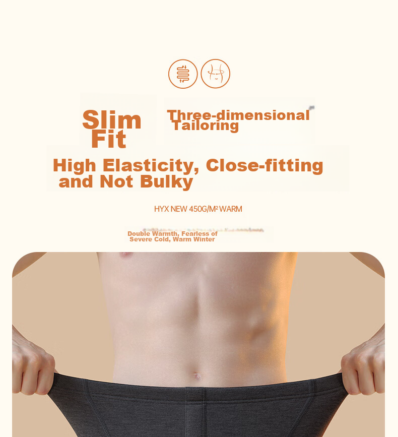 Hengyuanxiang [Down Knee Protection] Thermal Pants for Men, Fleece-Lined Thickened Cotton Long Johns Autumn Winter Warm Underwear 16