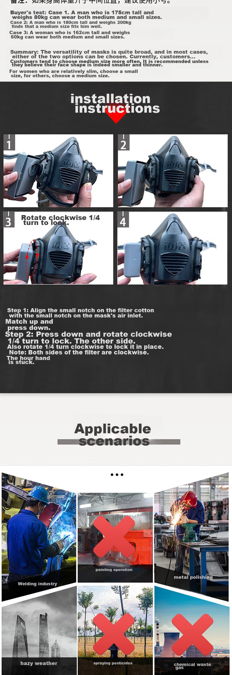 MAIDUN Dust Mask KP100, Coal Mine Underground Specialized Dust-Proof Face Mask, Grinding Dust Mask, 702C Set 5