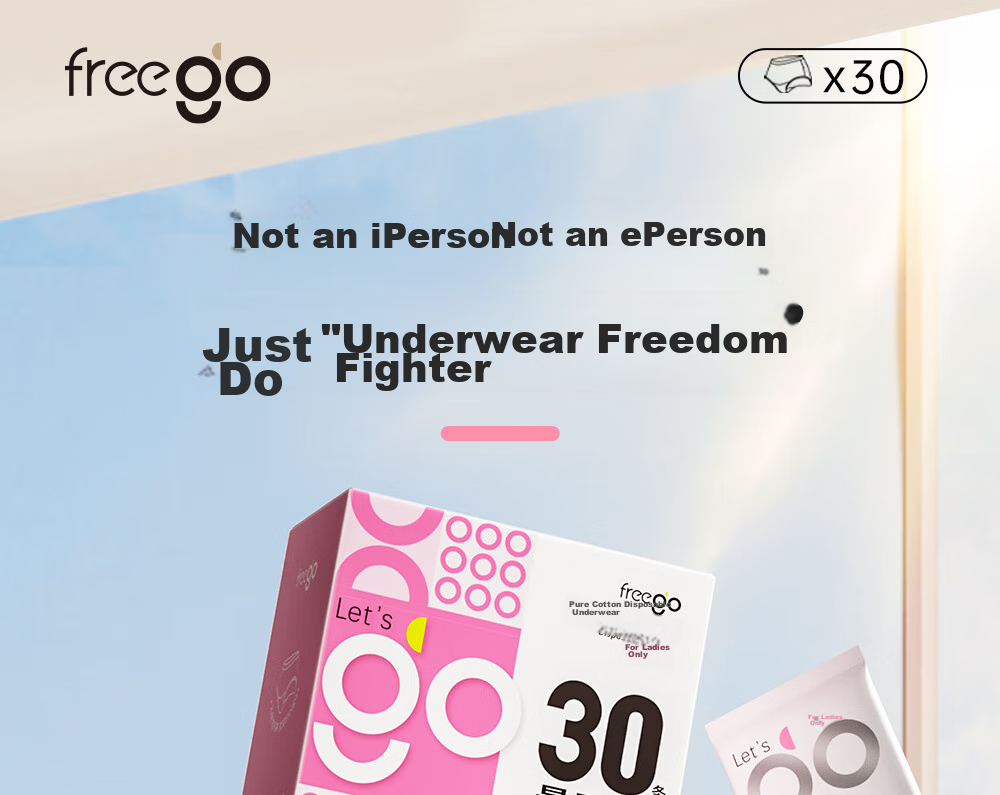 Freego Disposable Women's Underwear, Pure Cotton, Sterile, for Travel, Business Trips, Menstruation, Pregnant Women, Daily Disposable, No-Wash, Individually Wrapped, 30 Pieces, Size L 1