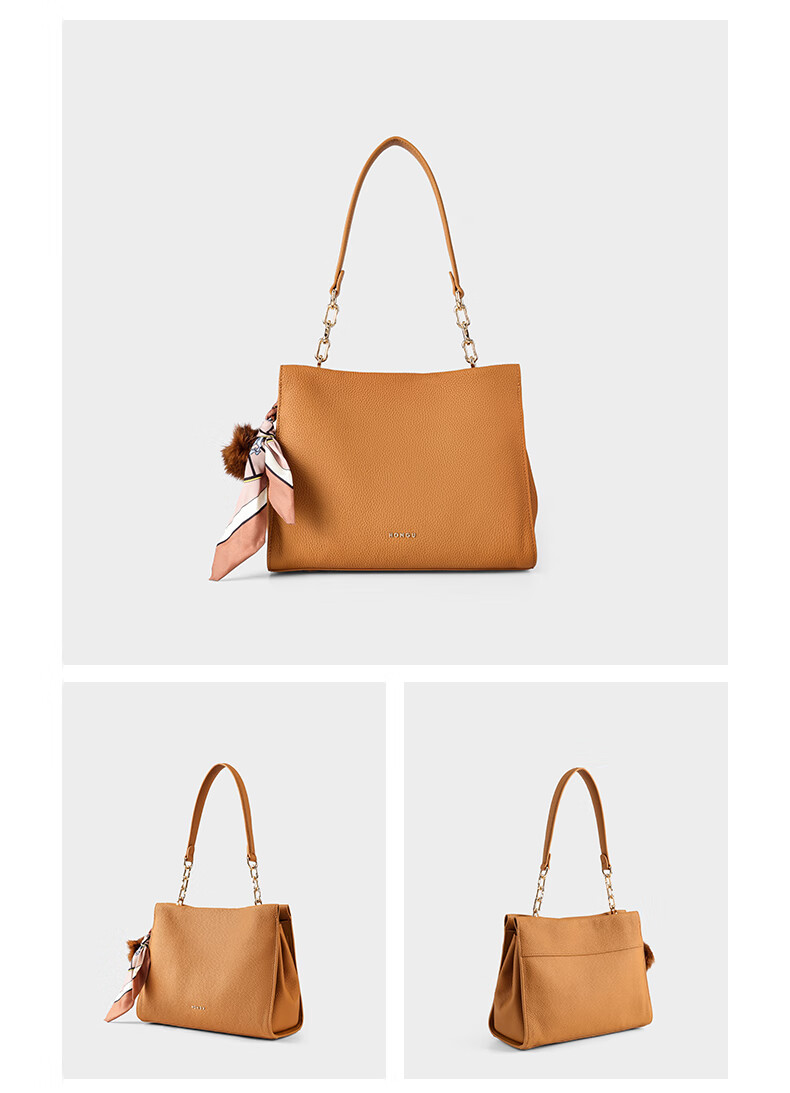HONGU Women's Handbag, Top-Grain Leather Shoulder Crossbody Bag, Elegant Commuter Tote Bag for Ladies, Birthday Gift for Girlfriend 19