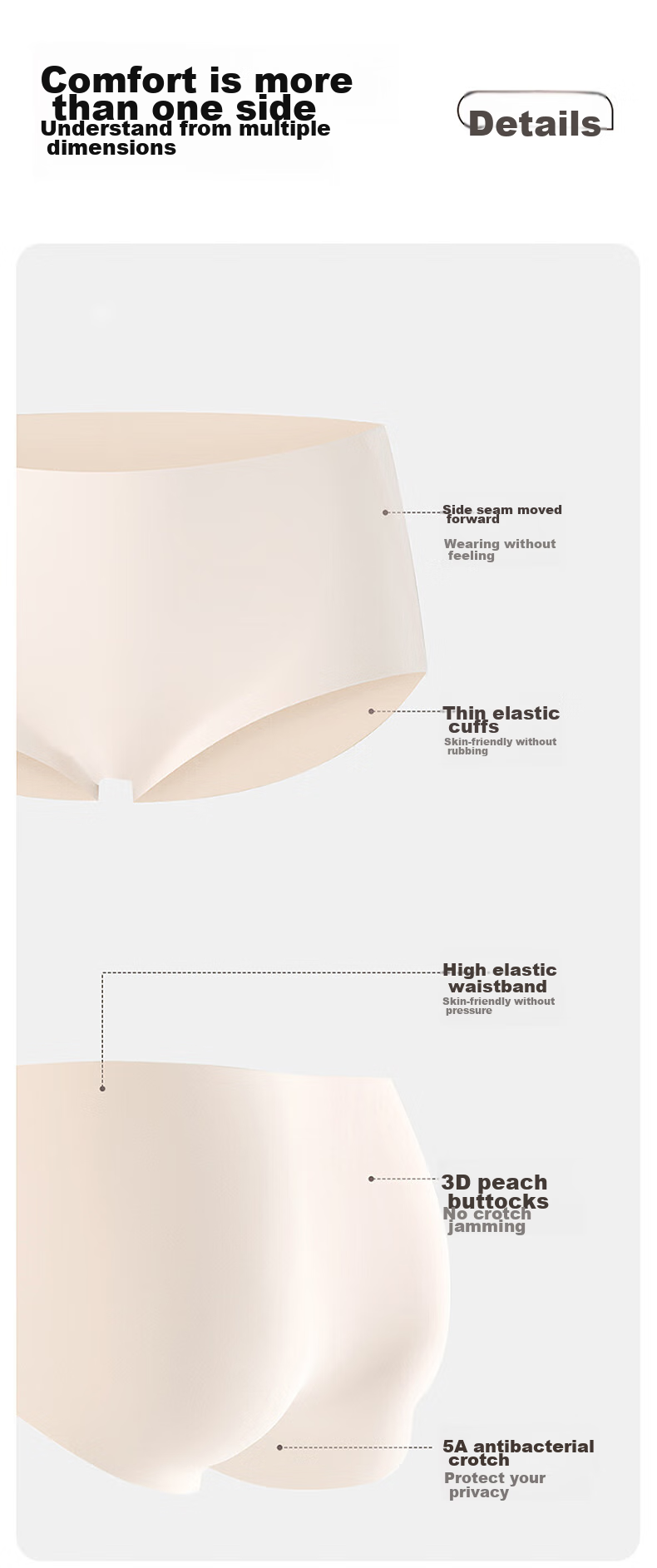 MiiOW Disposable Ice Silk Underwear for Women, Seamless Sterilized No-Wash Travel Yoga Fitness Business Trip Menstrual Daytime Disposable M 16