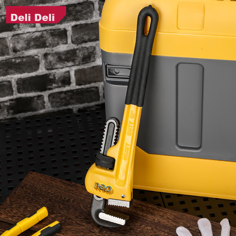 Deli Heavy-Duty Pipe Wrench, Plumbing Pliers, Water Pump Pliers, Wide-Mouth Wrench, Hose Clamp Pliers, Self-Tightening Throat Clamp, 12 Inches
