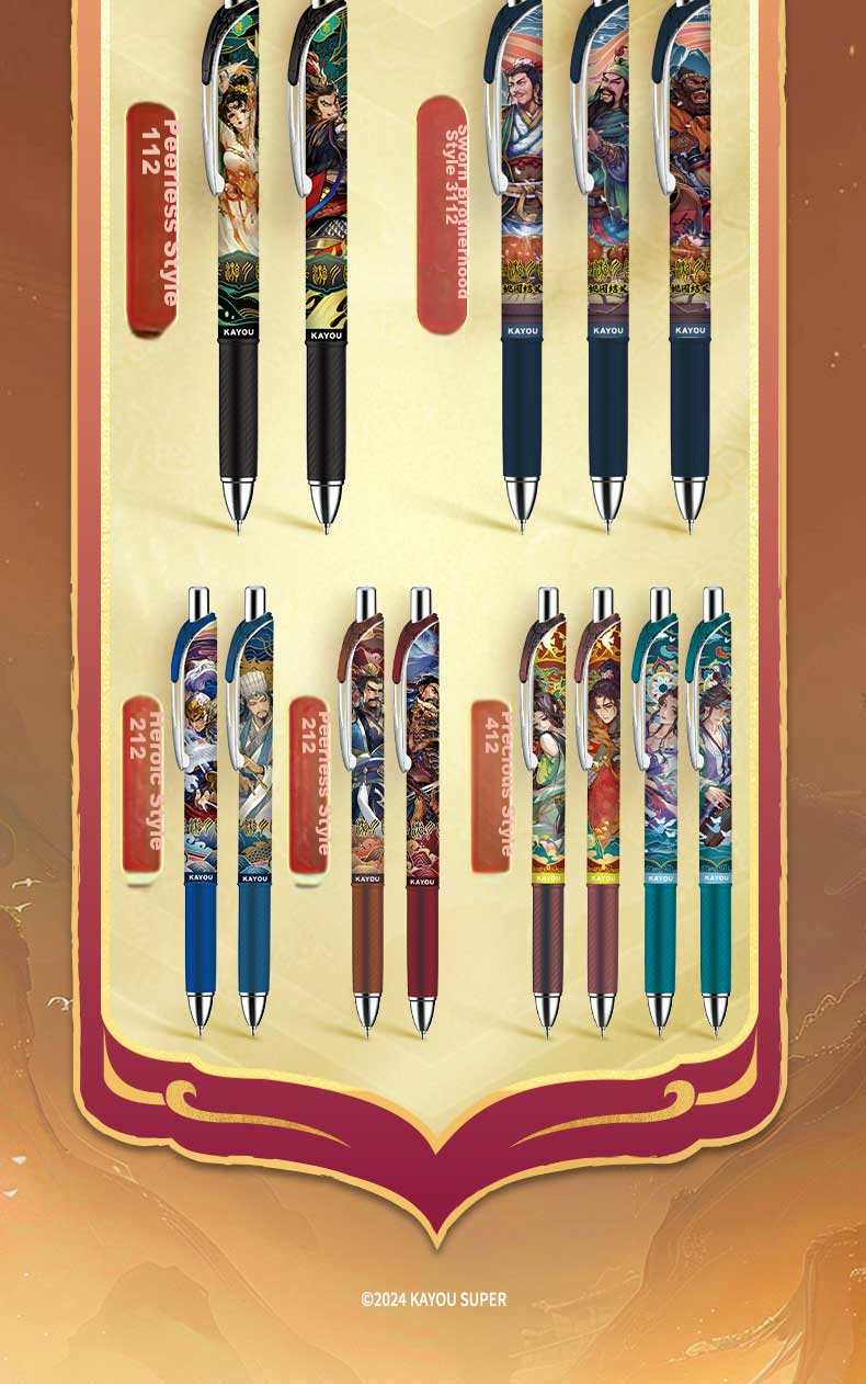 Kayou Three Kingdoms Neutral Pen, 1-Pack Blind Box Pen, Black Signature Pen, Authentic Learning Supplies, Student-Specific Black Pen, Stationery, Birthday Gift 12