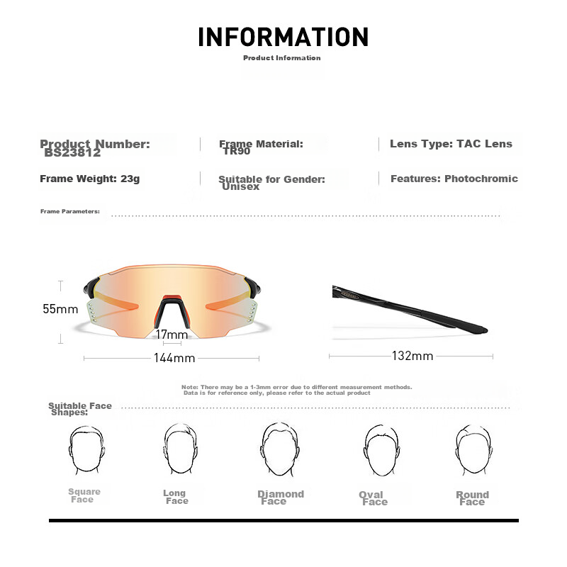 CAPONI Color-Changing Cycling Glasses for Men And Women, Outdoor Sports Running Sunglasses, Day And Night Dual-Use Hiking Sunglasses, UV Protectio 19
