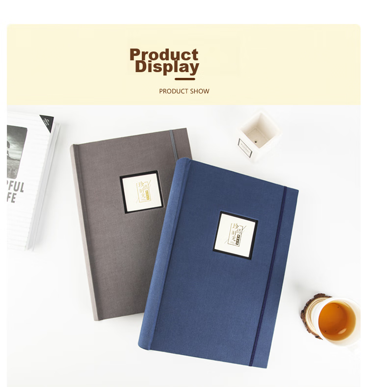 Nakabayashi, Pocket-Style Fabric Photo Album with 288 Pages And 6-Inch Inserts, Insert-Style Photo Collection Storage Book, Family Photo Album with Writing Space, Navy Blue, NBCK-3UP6 8