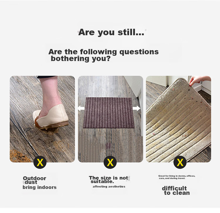 Qiqijia Entrance Door Mat, Non-Slip Doormat at Entryway, PVC Foot Mat, Dirt-Resistant Carpet Doormat, Cuttable Pad 2