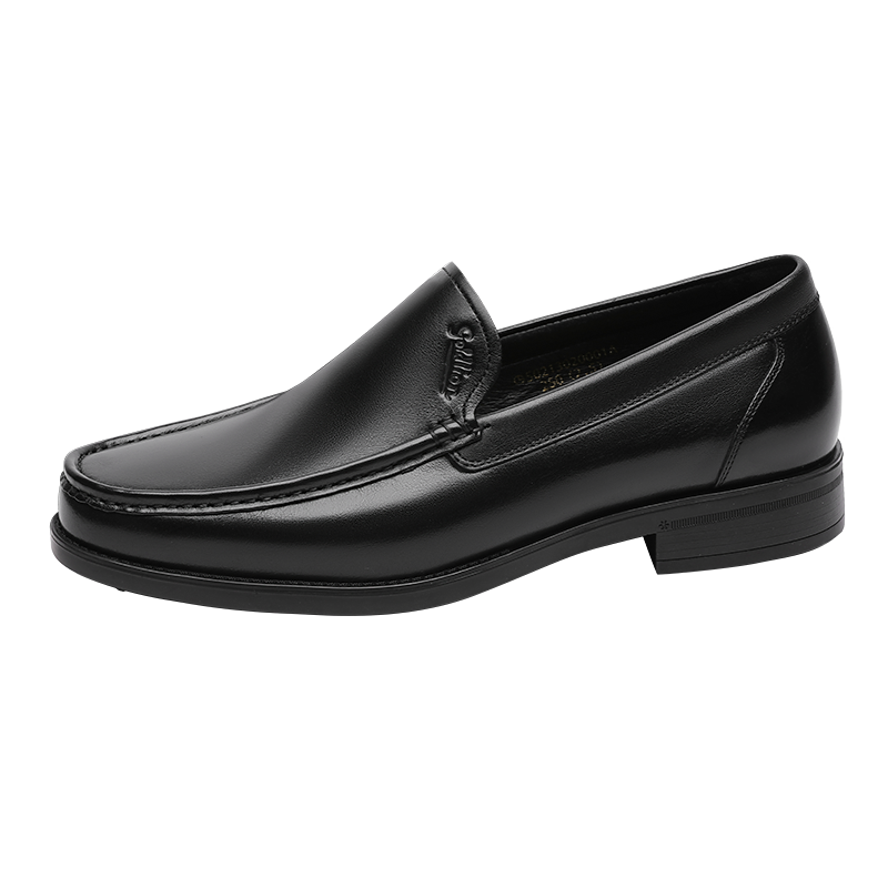 Goldlion Men's Shoes, Urban Business Leather Shoes, Comfortable Lightweight Business Casual Shoes, Loafers, 50213020001A, Black, Size 43
