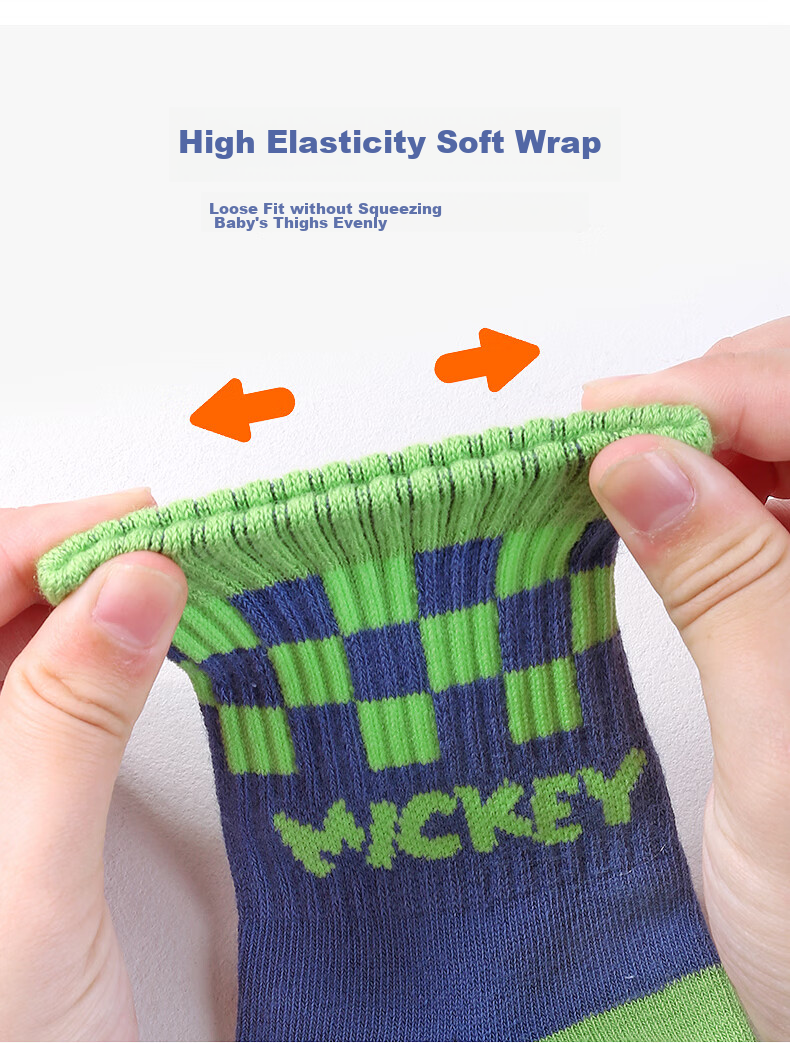Disney Class A Children's Socks, Boys' Mid-Calf Socks, Spring And Summer Soft Cotton Cartoon Baby Socks, Student Socks SM33096 20-22 5