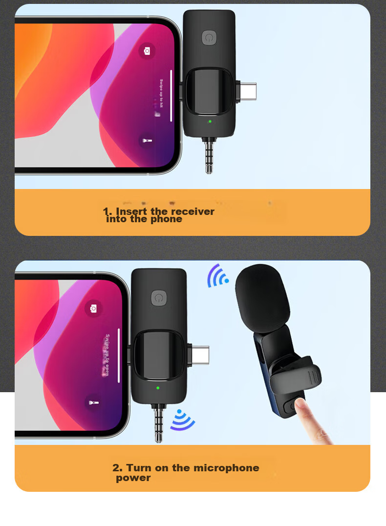 Masentek K1 Wireless Lavalier Microphone, Live Streaming Headset, Host-Specific Microphone, Recording And Amplification Device, Small Bee One-To System, Suitable for Smartphones, Computers, And Canon Cameras 6