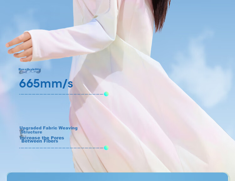 BOSIDENG National Standard Sun Protection Clothing for Women, Extra Long Style, Cool And Breathable, Full Body UV Protection, Slim Fit, Heightening Effect, Travel Jacket 12