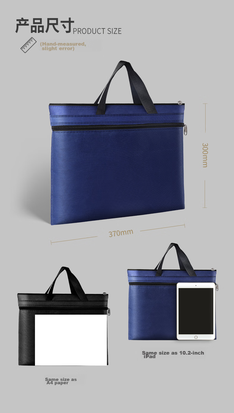 DiLe Premium Series Handheld Document Bag, Canvas Briefcase, Customized Canvas Office Supplies, Double-Layer Business Bag, Office Bag for Men, 1404 Black 11