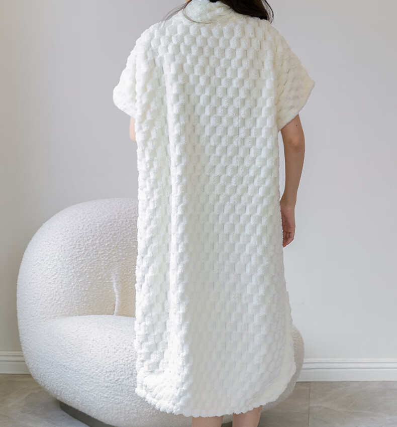 Fanyejia Coral Fleece Bathrobe, Wearable Towel, Home Use, Better Than Pure Cotton, Absorbent, Quick-Drying, Thickened And Enlarged, Women's Sleepwear, Breathable for Summer 4