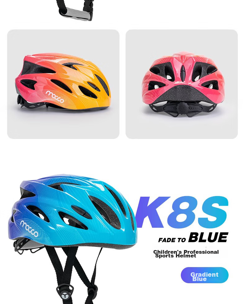Mico Roller Skating Protective Gear Kids Bicycle Inline Skates Scooter Riding Helmet Protective Gear Set Blue Large Size 16