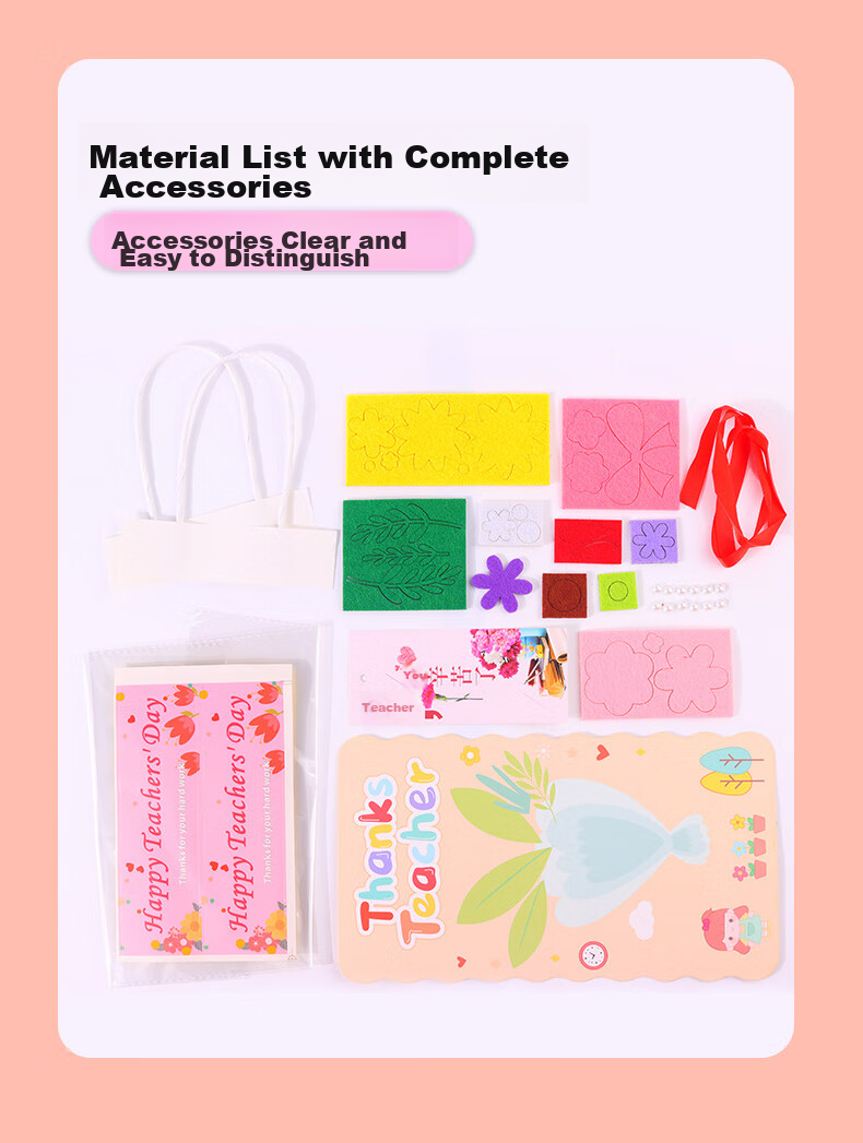 BOJIAO 3D Greeting Card DIY Handmade Material Kit, High-End Feel Handheld Creative Bouquet Preserved Flowers, Blessing Card, Teacher's Day Gift for Teachers And Students' Day Present 8
