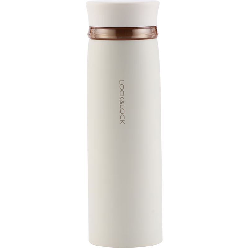 LOCK&LOCK Fite Rotating Lid Lightweight Insulated Mug for Men And Women Students, Tea Cup LHC4131IVY Beige 450ml