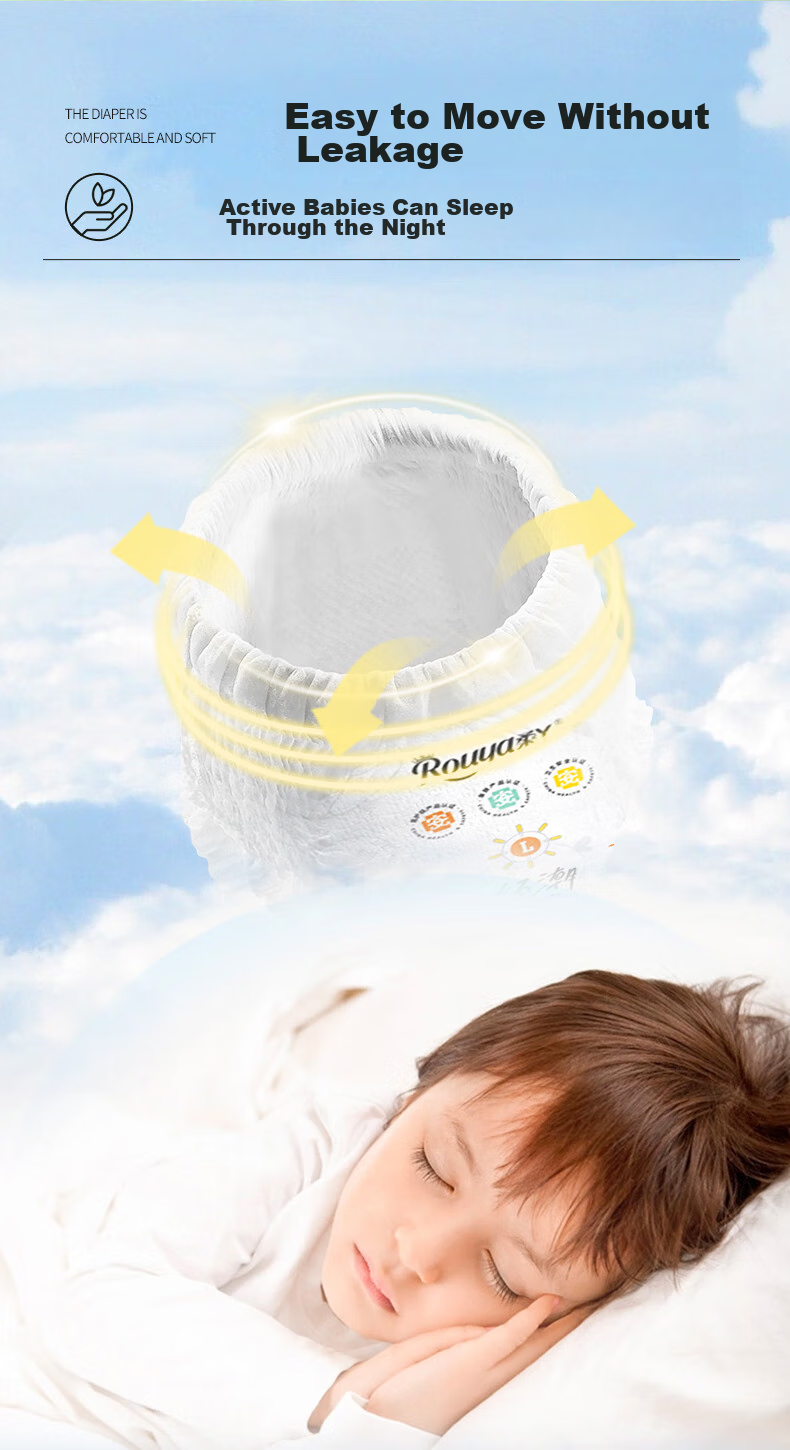 ROUYA Trendy Diapers, NB Size, 108 Pieces, Ultra-Thin, Soft, Breathable, Dry And Comfortable 3