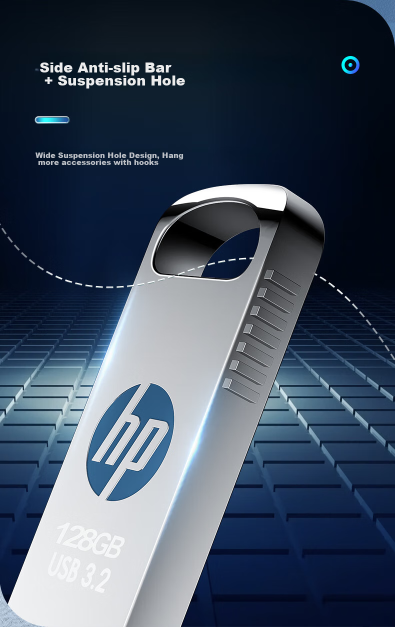 HP 32GB USB2.0 Flash Drive with Apple Lightning Adapter, V206w, Silver Metal, Mini Computer Business USB Drive 11