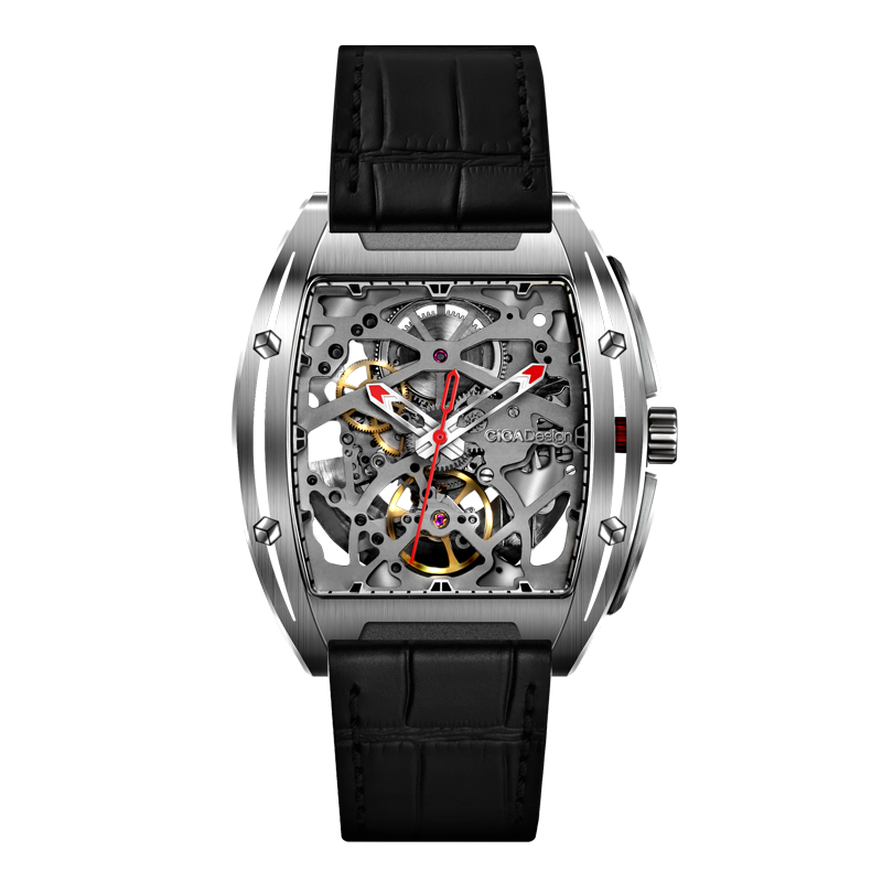 CIGA Design Jia Fengmang Series Mechanical Wristwatch, Trendy Mechanical Watch, Fully Skeletonized Barrel Watch, Men's Watch, Birthday Gift
