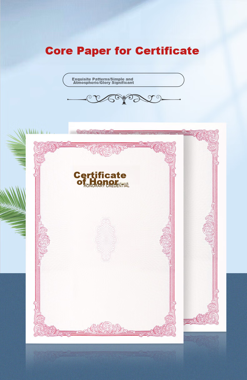 Befon A4 Certificate Inner Pages, Graduation Certificate Award Inner Pages, School Enterprise Commendation Award Certificate Printing Paper, Office Stationery, Red, 10 Sheets, 0341 1