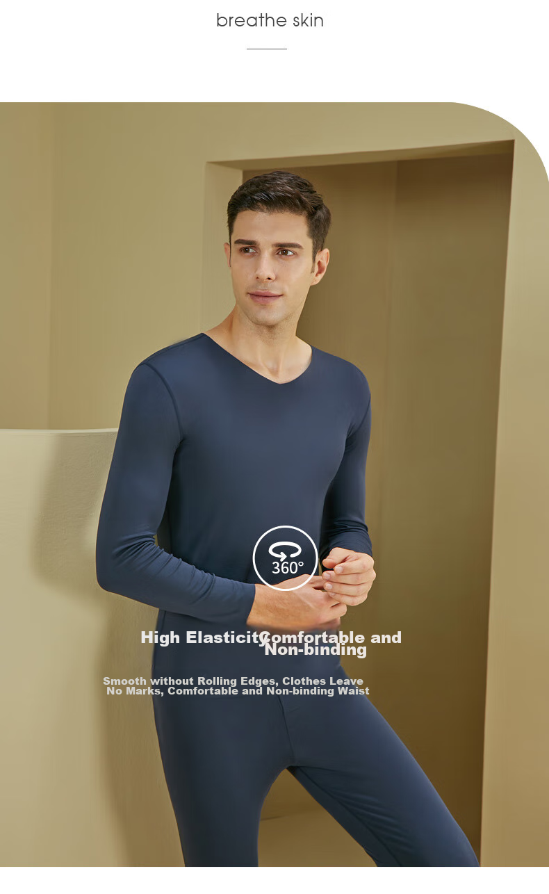 SipianSIPIAN Modal Men's Long-Sleeve Thin Undershirt, Spring And Autumn Seamless Thermal Underwear, Base Layer Shirt, Trendy Top 12