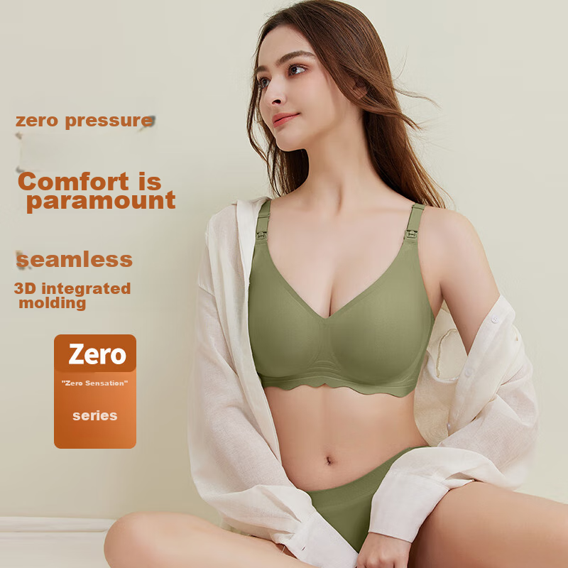 JOYNCLEON Maternity Nursing Bra for Pregnancy And Postpartum, Push-Up Brassiere for Breastfeeding, Tea Green, Size M, Jwx72748