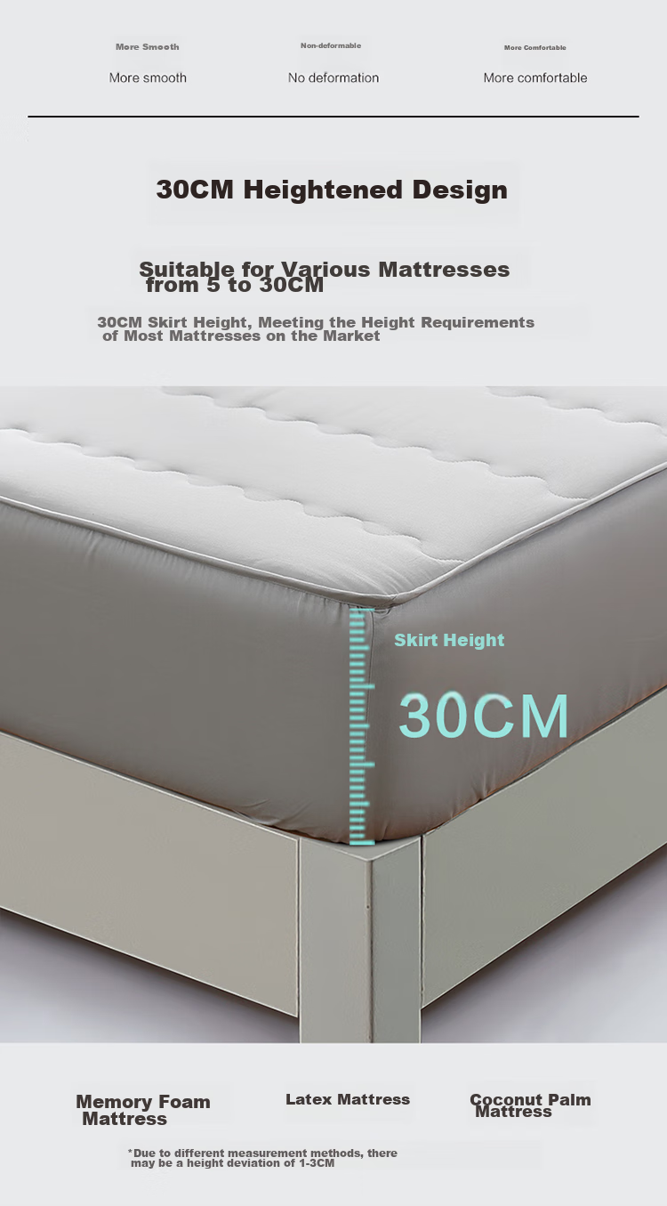 Fuanna Fitted Mattress Protector Double-Sided Washable Non-Slip Oversized 120x200cm Green 11