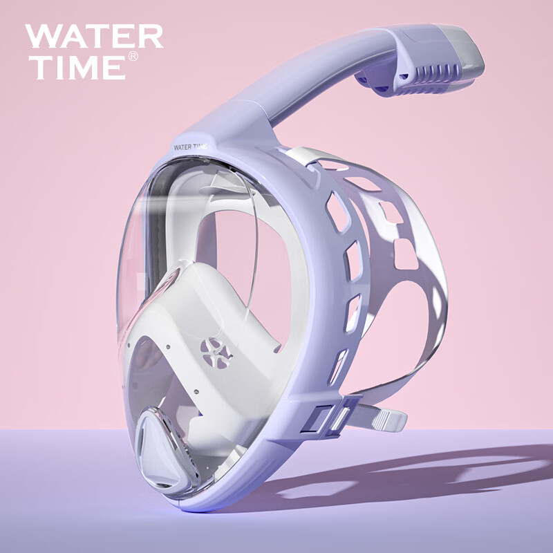 WATERTIME / Shuichuan Snorkeling Mask, Snorkeling Equipment Three-Piece Set, Diving Mask, Underwater Respirator, Soft Mist Purple, S