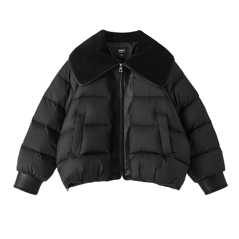 Dme [Yuxue Jingling] Winter 400T Spring Yarn Faux Sherpa Collar 90% Duck Down Short down Jacket for Wome