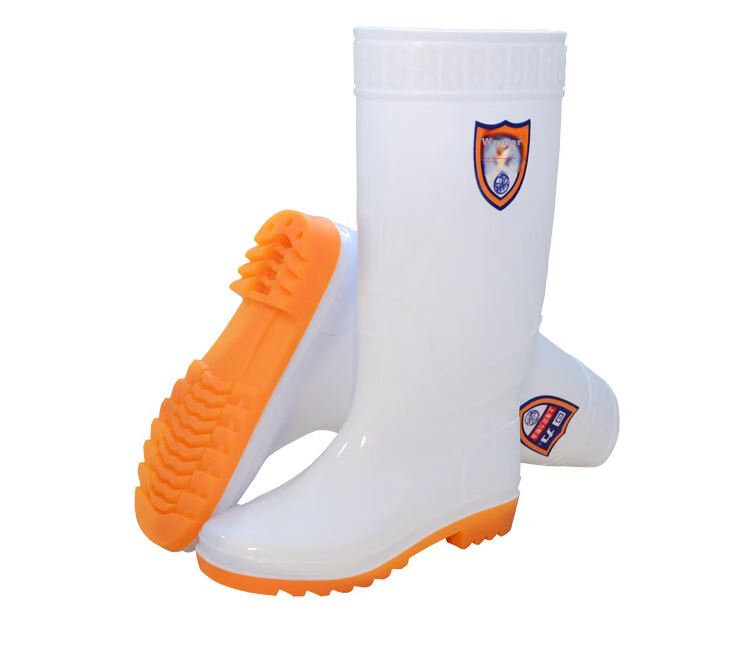 Warrior Men's Mid-High Rain Boots, Rubber Shoes, Overshoes, Waterproof, Oil-Resistant Food Boots for Kitchen, 8867 White, Size 43 11