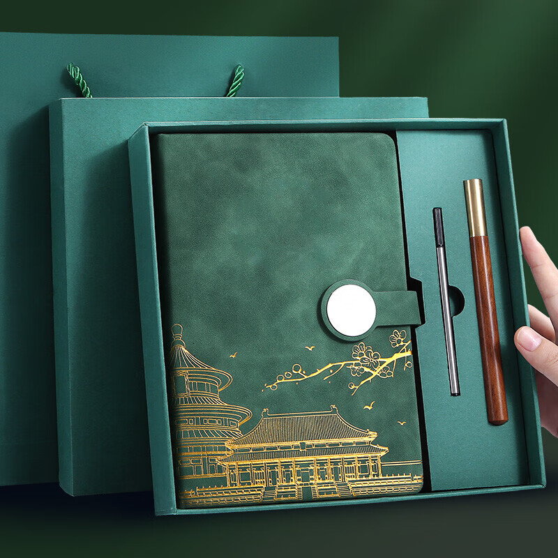 Longe Notebook Gift Box Set, Forbidden City Cultural And Creative Notebook Set, Chinese Style Souvenir Notebook, Stationery Small Gift, High-Quality Diary, Suitable for Teachers As Gifts, Customizable Logo Available