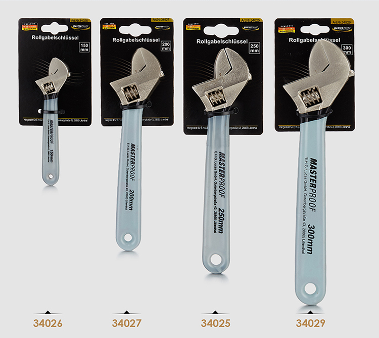MASTERPROOF Adjustable Wrench 4-Piece Set with Bag, Large Opening Wrench, Quick Wrench, Auto Repair Wrenches 4-Piece Set 3