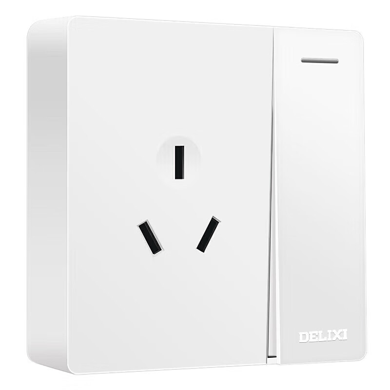 DELIXI Surface-Mounted Switch Socket Panel, 158 Series, 16A Three-Hole Socket with One Switch And Dual Control Switch