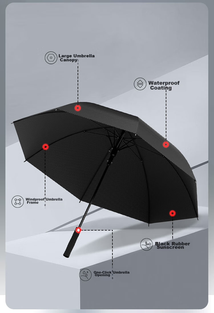 Tianwei Umbrella, 16-Rib Long Handle Umbrella, Extra Large Rain Umbrella, Semi-Automatic Portable One-Piece Seamless Reinforced Sun And Rain Dual-Use Umbrella 2