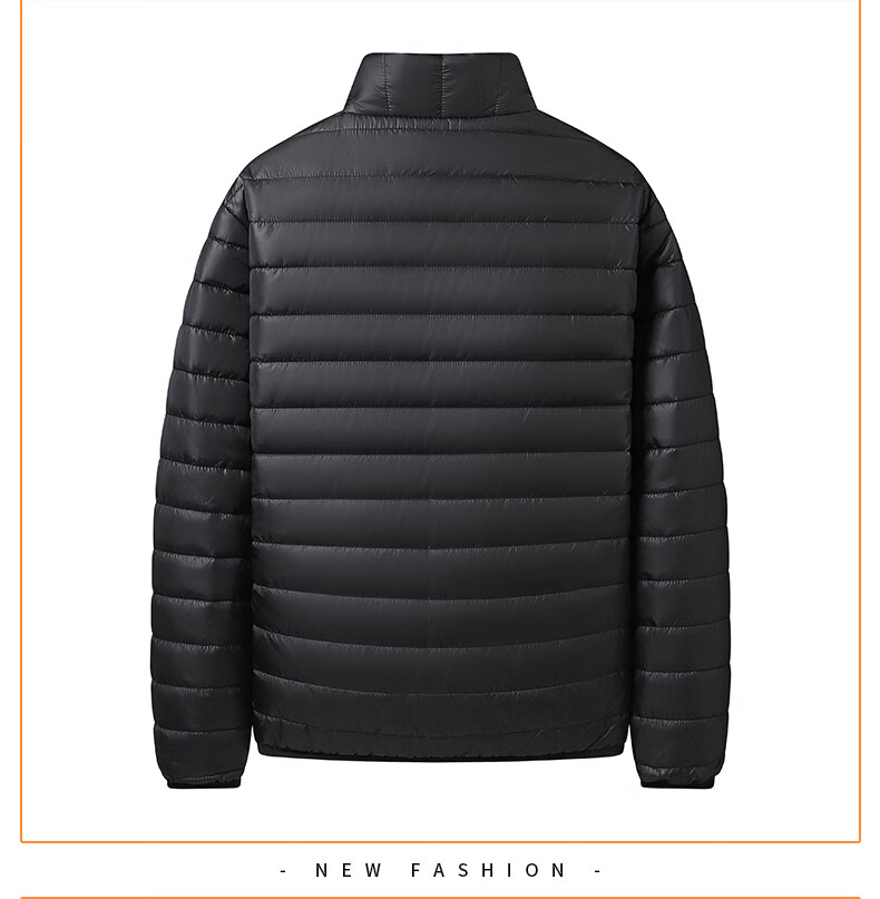 Miiow Men's Cotton Jacket Autumn Winter Stand Collar Lightweight Warm Outdoor Sports Casual Loose Fit Black 2XL 14