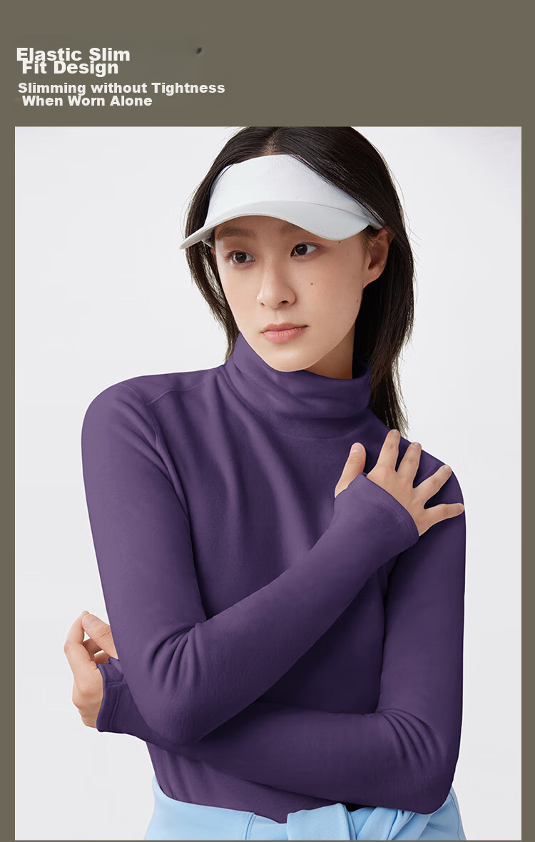 Beneunder Fleece Base Layer, Turtleneck, Autumn And Winter Warmth, Slim Fit, Elastic Inner Wear, Women's Top PM003 16