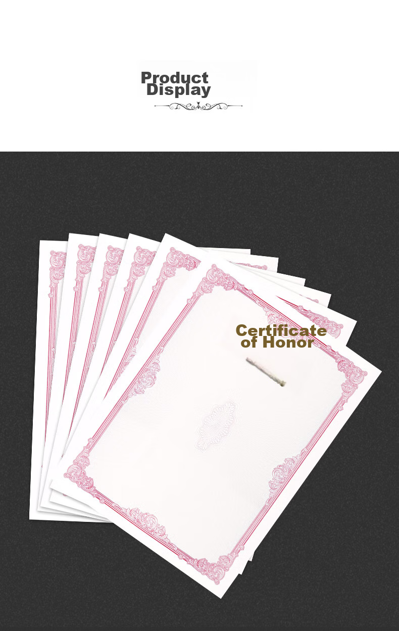 Befon A4 Certificate Inner Pages, Graduation Certificate Award Inner Pages, School Enterprise Commendation Award Certificate Printing Paper, Office Stationery, Red, 10 Sheets, 0341 8
