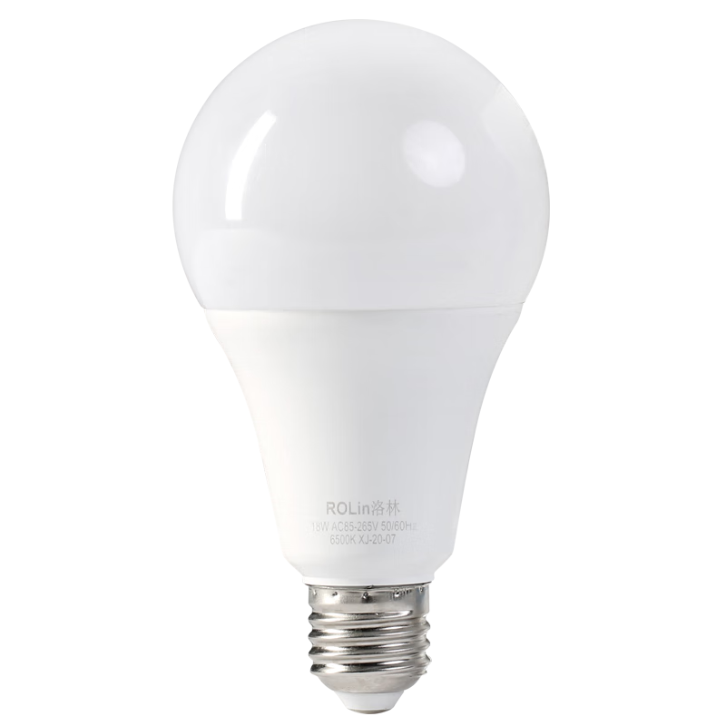 ROLin LED Light Bulb, Energy-Saving Lamp, E27 Screw Base, for Home And Commercial Use, High-Power, Super Bright, 18W, Cool White, Single Pack