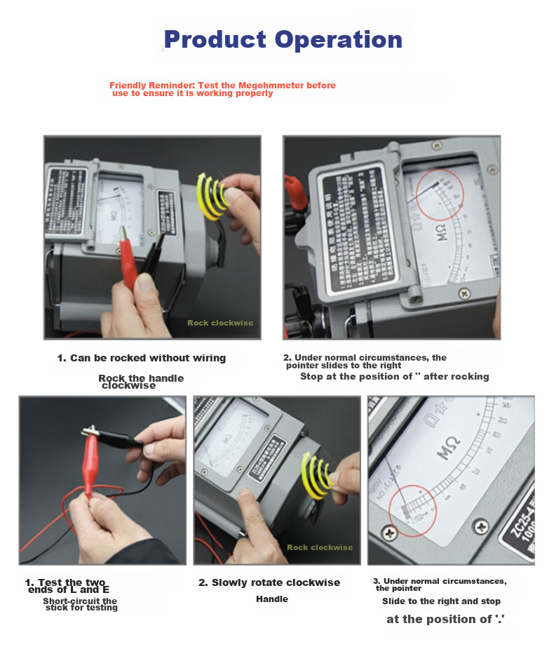 XIANGRUIDE.2012 Xiangruide Megohmmeter, Insulation Resistance Tester, Electrical Inspection Device, ZC25-3 Plastic Case, 500V/500M 13